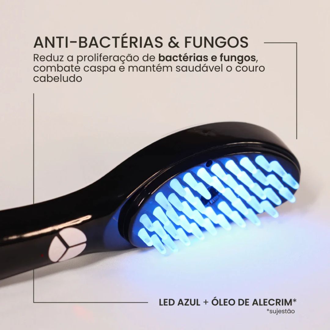 LED Hairbrush Serra Minas - Escova Portátil de Terapia Capilar 4 em 1