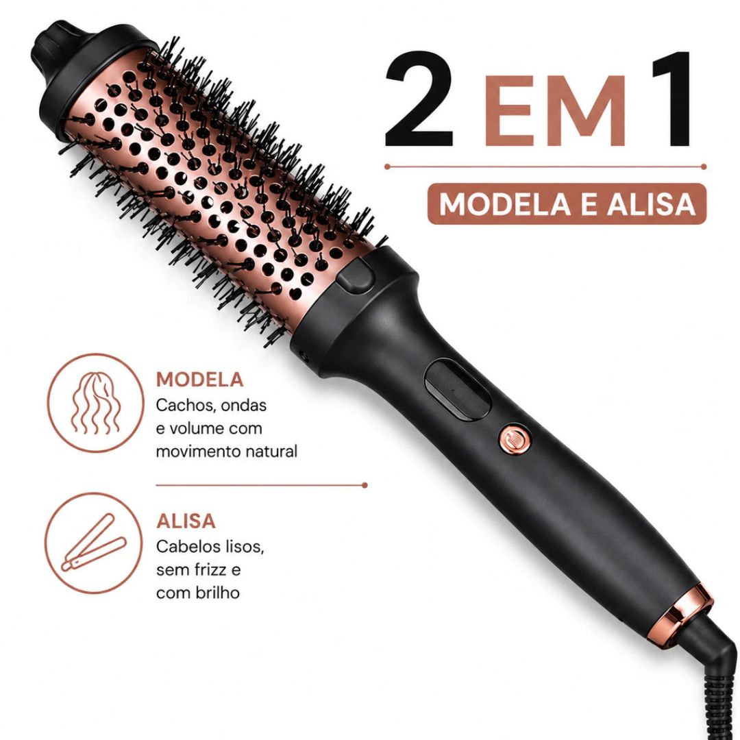 Thermal Brush - Escova Térmica Modeladora 2 em 1