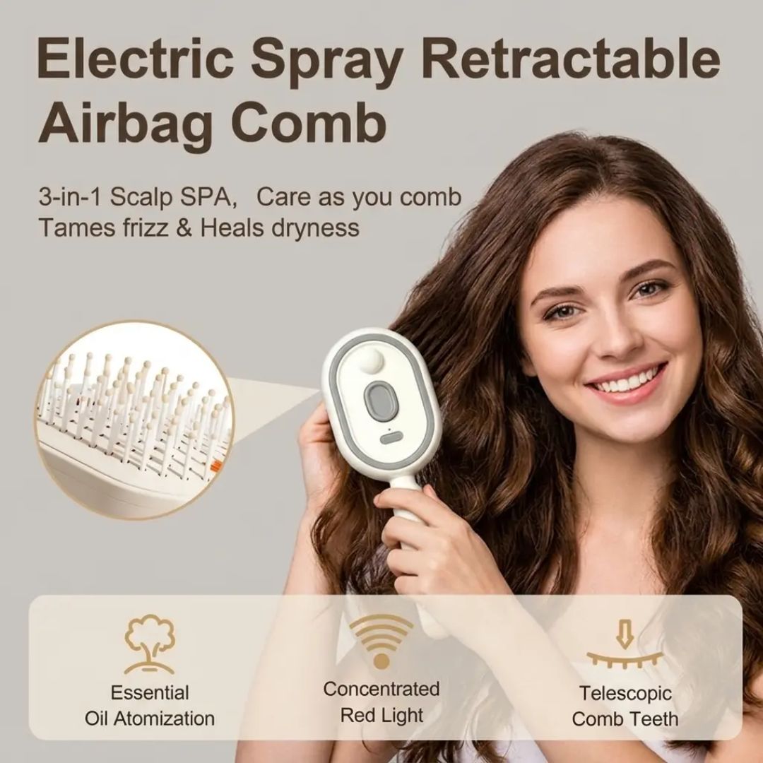 Serra Minas Therapy Brush 3 em 1 - Escova Anti Frizz de Terapia Capilar Avançada