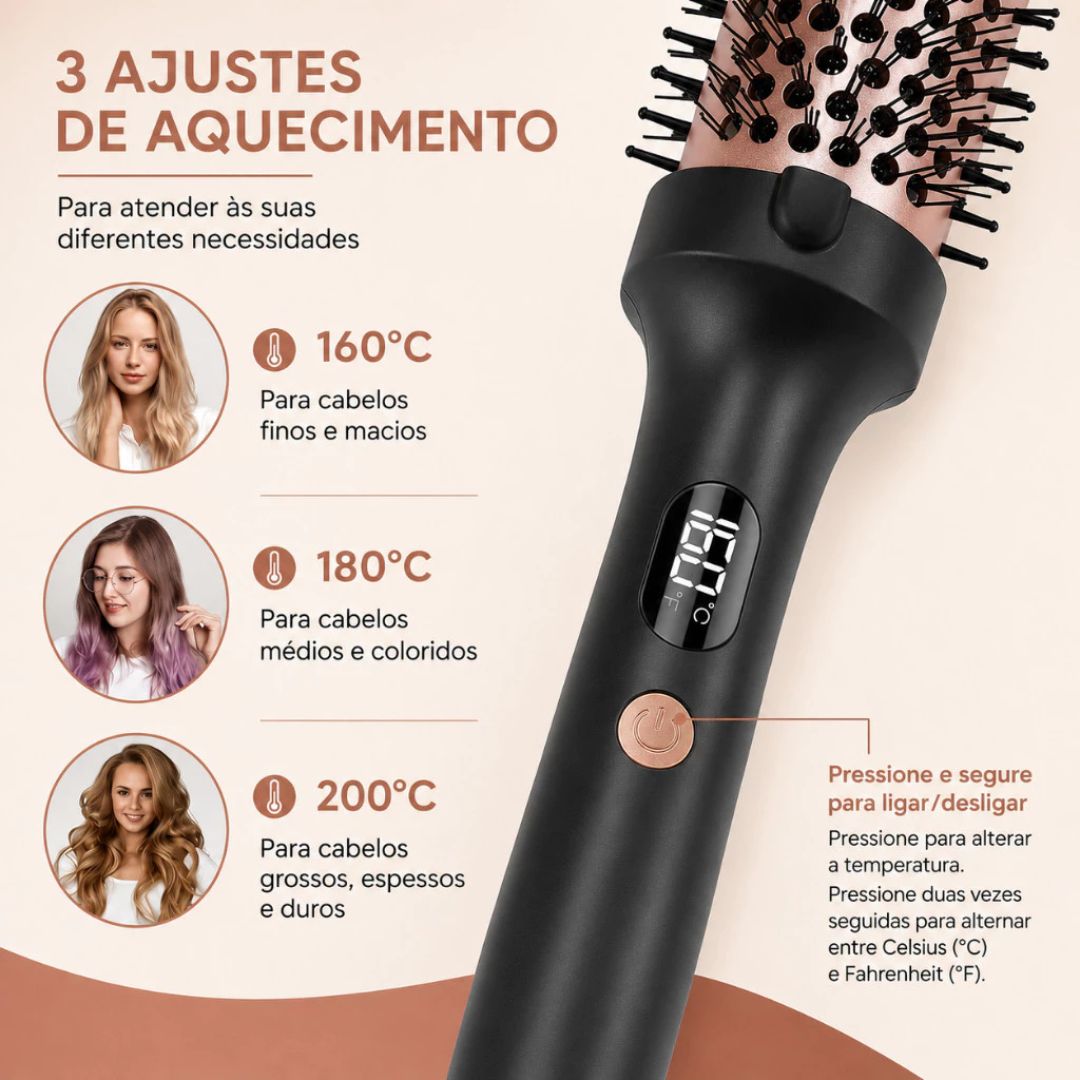 Thermal Brush - Escova Térmica Modeladora 2 em 1